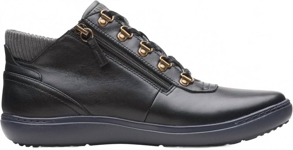NEW CLARKS women's nalle mid ankle boots in black leather